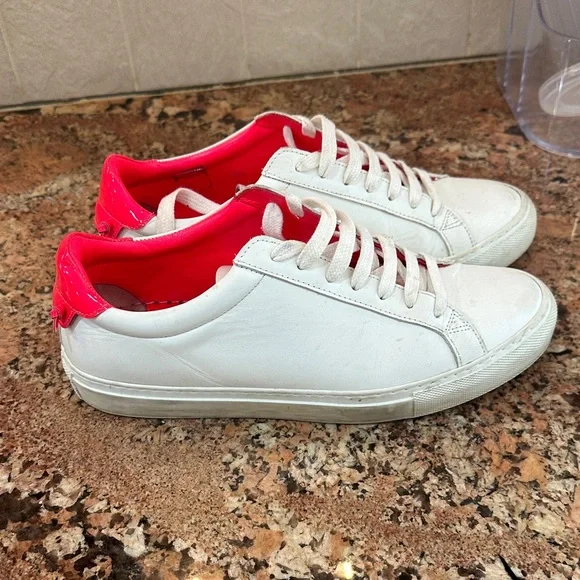 Givenchy White and Pink Lace-Up Sneakers - Picture 5 of 10